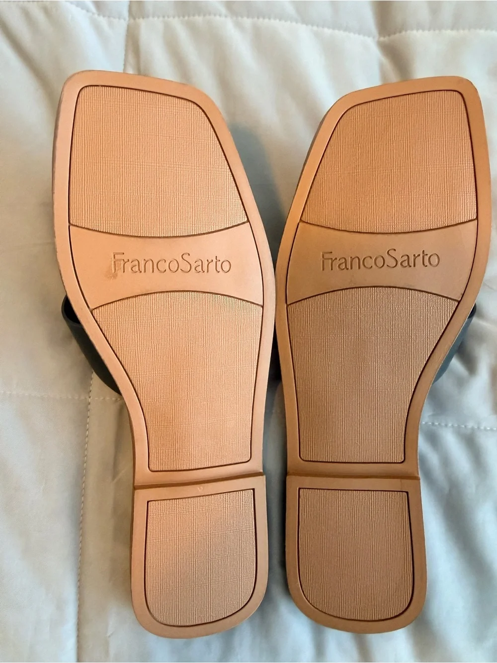 Franco Sarto Maureen Black Leather Slide Sandals Size 8.5